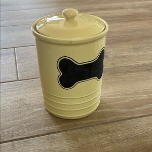 Bone Design Dog Treat Jar - Cream